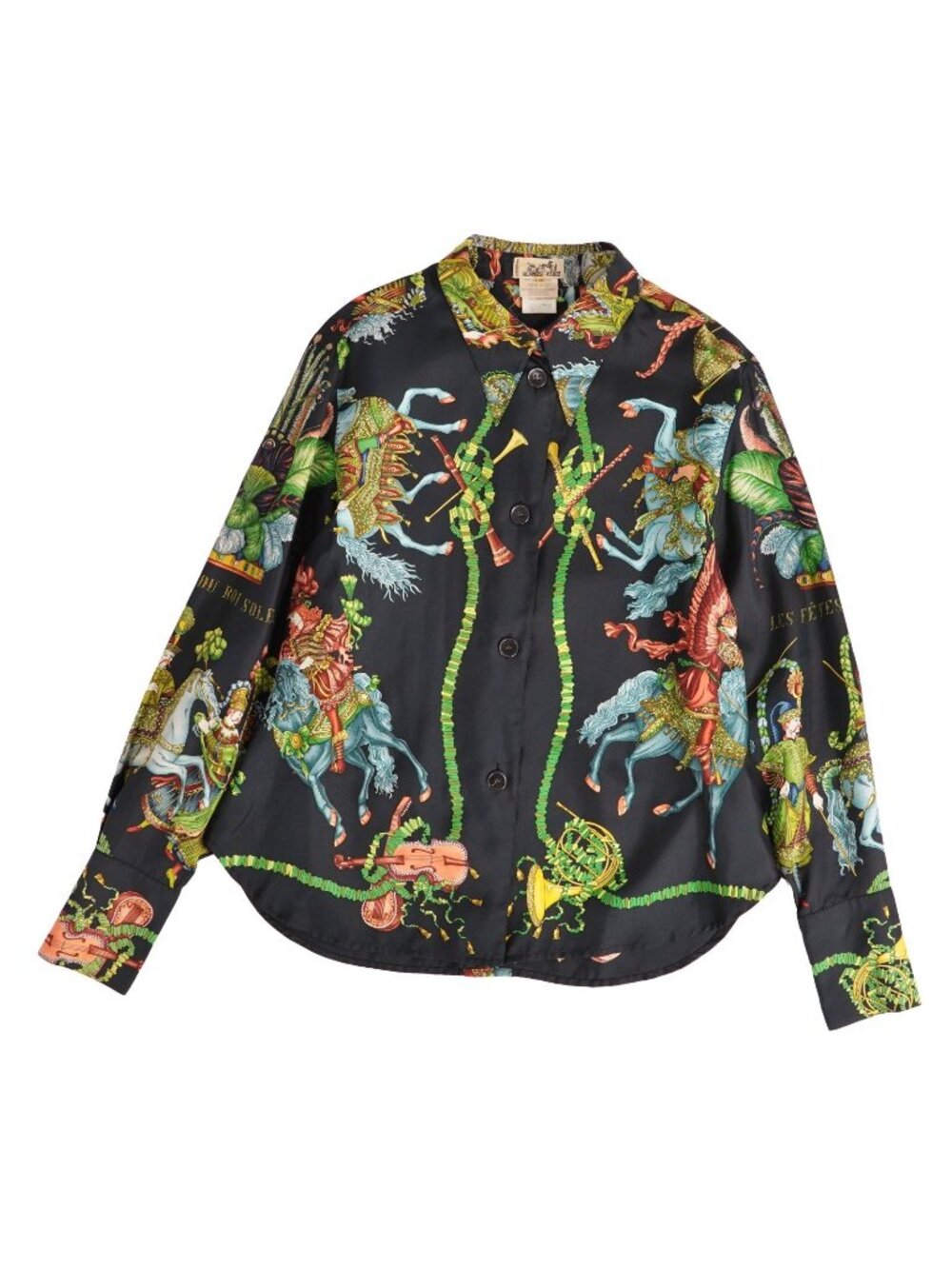 Hermes Vintage Shirt Blouse Long Sleeve les Fetes du Roi Soleil Celebration